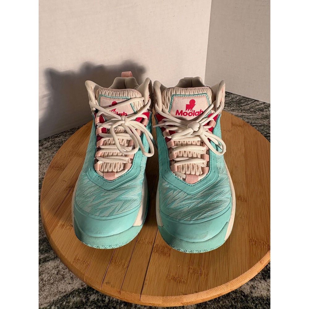 Moolah Kicks Press Break‎ v2 Basketball Shoes Teal Pink Womens Size 5 213013034